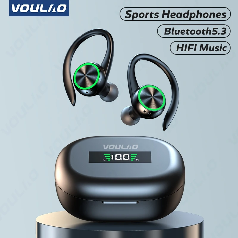 Беспроводные спортивные Bluetooth-наушники с шумоподавлением микрофоном |