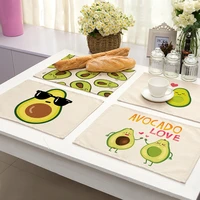 1pcs tropical avocado cotton linen pad pattern kitchen placemat coaster bowl cup mat dining table mats 4232cm home decor mp0096