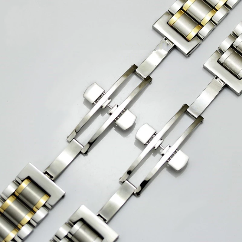 Watch Strap Clasp Buckle Double Press Butterfly Buckle Fits Longines Tissot 1853 Watch Parts Watch Accessories Buckle