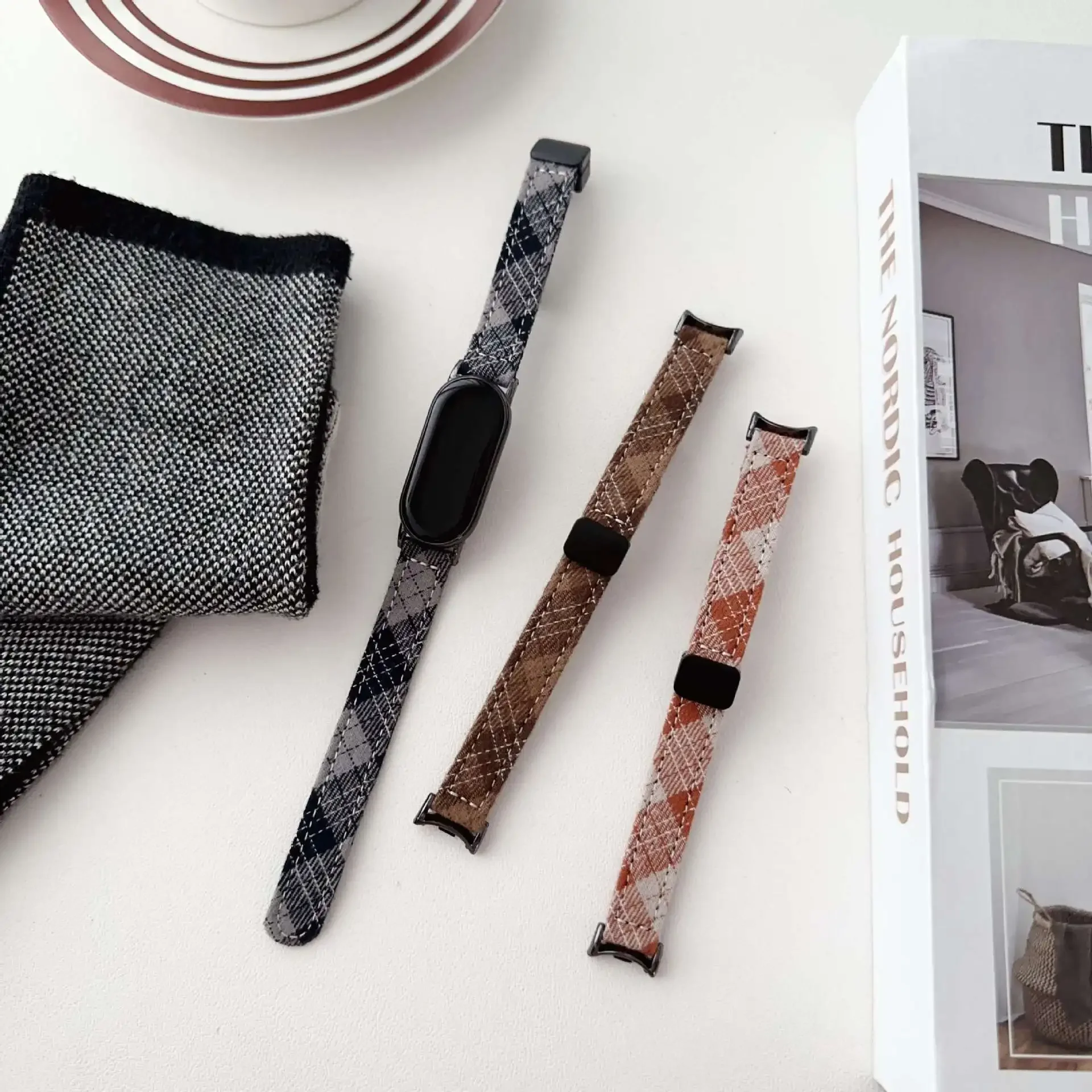 Повседневный спортивный сменный ремешок для часов Xiaomi8 клетчатая ткань