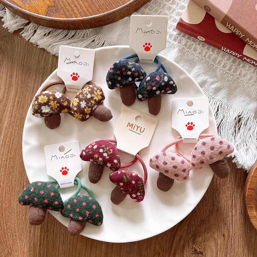 Милый цветочный гриб веревочное кольцо для волос детский подарок эластичная