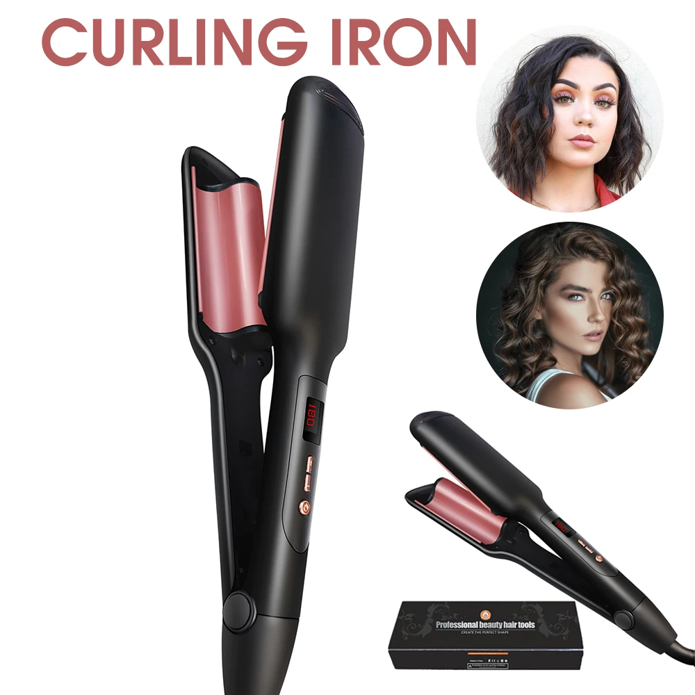

2 In 1 LCD Hair Curler Hair Straightener Twist Type Spiral Hair Crimper Curling Iron Fluffy Waver Salon Styling Tools for Women
