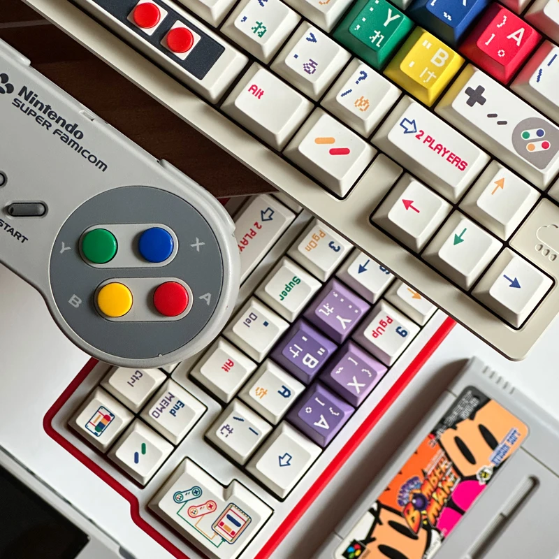 Фото Колпачки для клавиш FBB SFC 1990 171 клавиш PBT Dye-Sub, индивидуальный профиль Cherry для игровой механической клавиатуры Mx Cherry Switch 68 75% комплект «сделай сам» №5