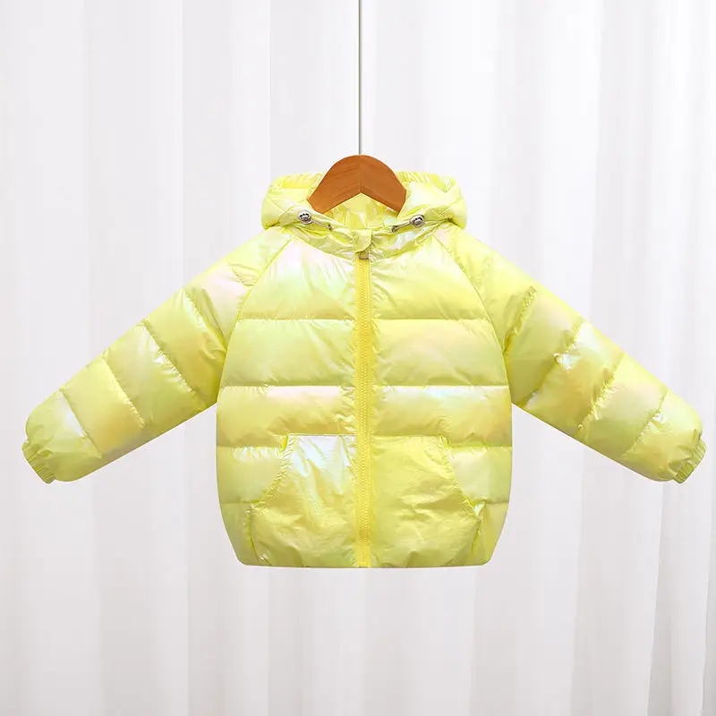 

Winter Down Jacket for Toddler Girls Autumn New Colorful Children's Small Bright Boys Hooded Models Kids Coats Baby Outerwear