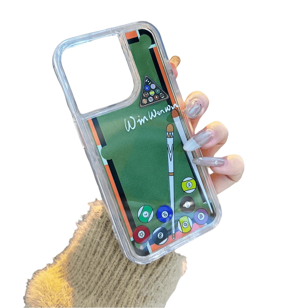 Чехол для телефона с струящимся бильярдом для iPhone 16 PRO 15 14, задняя крышка для телефона 13, чехол для телефона Heaving Sand Para Capa, модный чехол с зыбучим песком (art.: 3920cd5ef6b3f) - 3920cd5ef6b3f
