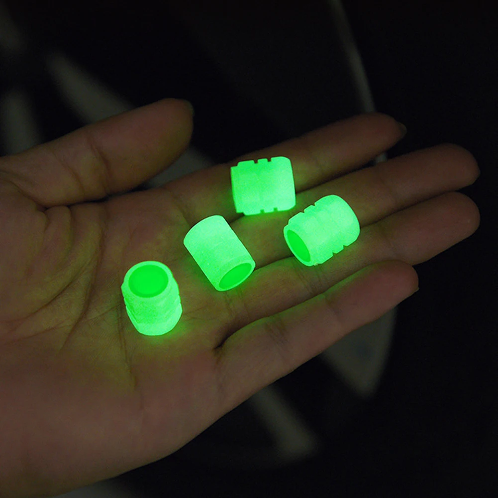 

Колпачки на стержни шины 4 шт., универсальные Светоотражающие вакуумные клапаны для замены шин, для автомобилей, мотоциклов, велосипедов