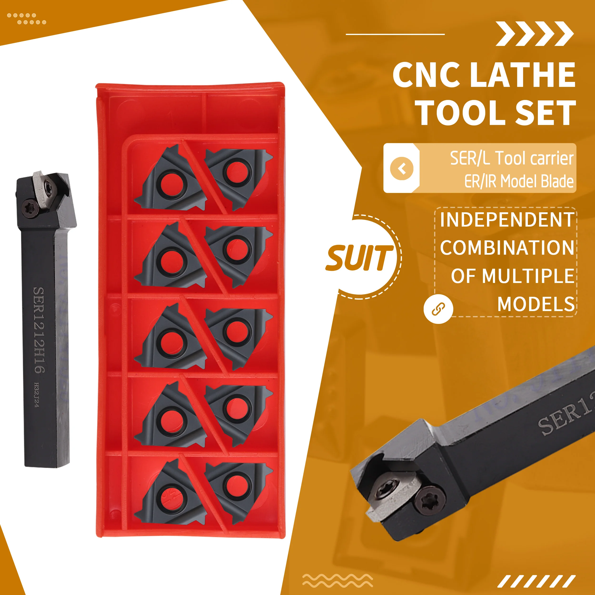 

SER 1212H16 SEL 1212H16 External Thread Turning Tool Holder 16ER 8W LDC 16ER 20W LDA 16ER 12W BMA 16ER 24W BMC Carbide Inserts