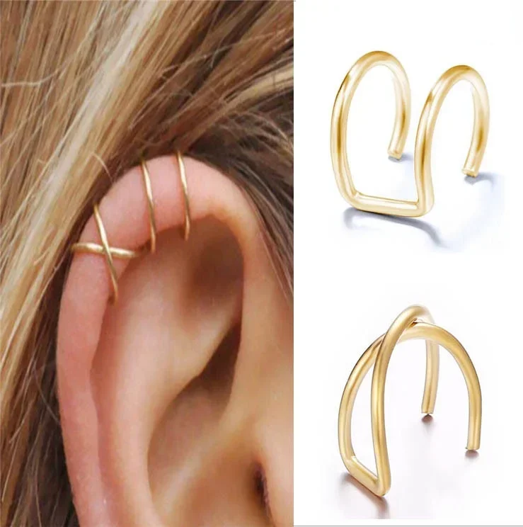 Креативный U-образный двухслойный зажим для сережек Delysia King с двойной C-образной