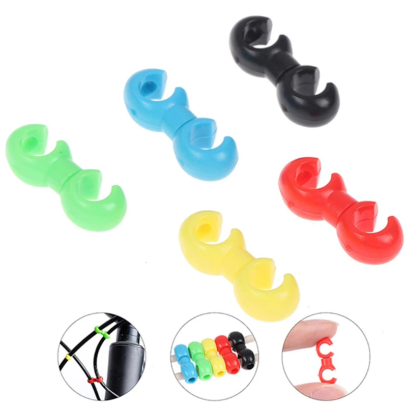 

​10pcs S Shaped Hook Clips Rotating Bike Brake Gear Cross Cable Tidy Clip Tool for MTB City Road Folding Bike Fixed Gear Bicycle