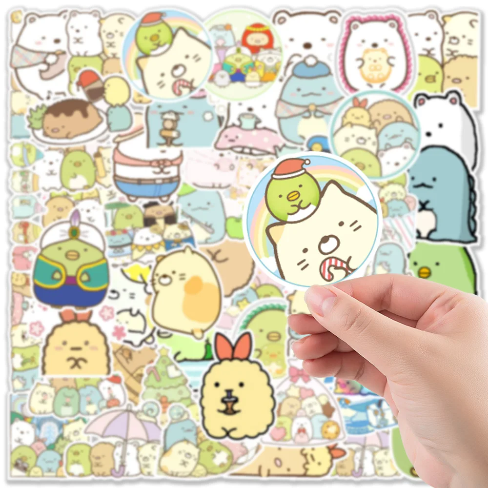 

10/50 шт., японские водонепроницаемые наклейки Sumikko Gurashi из ПВХ