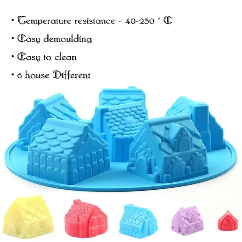 

Новый Силиконовый 3D Рождественский имбирный домик форма для торта шоколада для дома Инструменты для выпечки электронная форма для выпечки