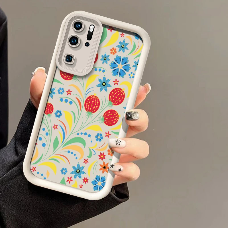 Фото Чехол для телефона Huawei P50 Pro P Smart Pro Y9 Prime 2019 Y7A Y9S P40 Lite 5G P30 P20, роскошный противоударный матовый чехол с цветочным принтом №1