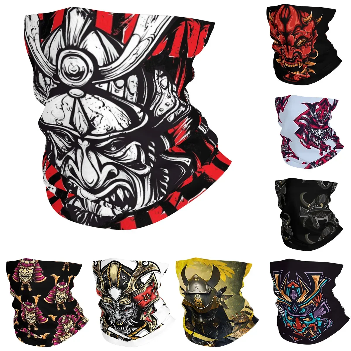 

Потрясающая Золотая бандана для мужчин и женщин, накидка на шею с принтом самурайского демона, Oni Hannya Monster, шарф-повязка для занятий спортом на открытом воздухе, для взрослых