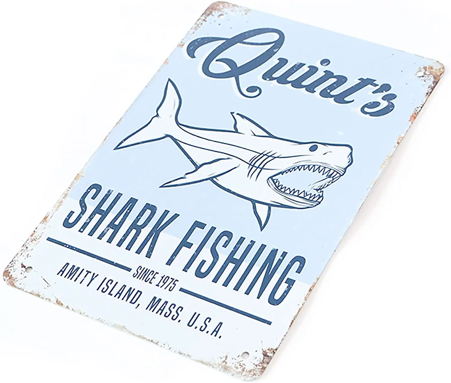 

Quint's Shark FishingTin Sign Vintage Retro Signs 8x12IN