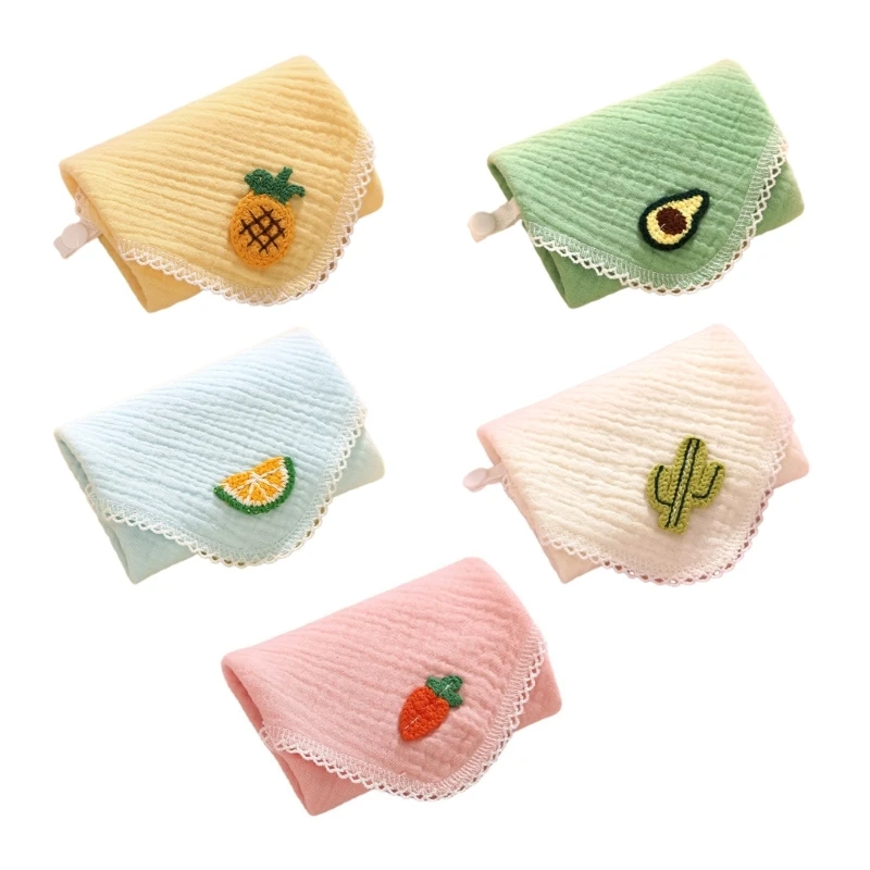 

Baby Face Towel Burp Cloth Boys Girl Breathable Feeding Bibs Drooling Bib with Hanging Hook Snap Button Infant Washcloth