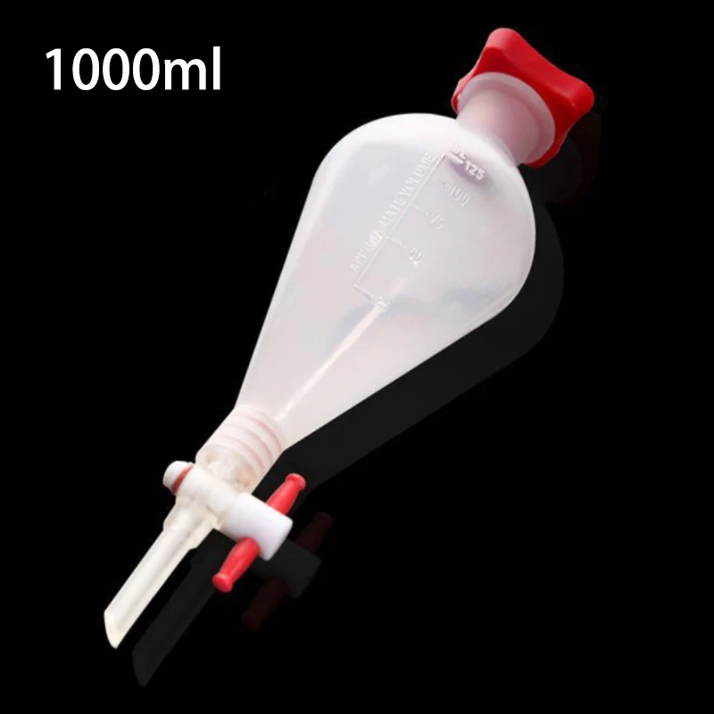 

1000ml PTFE Plug Polypropylene Leak Glue Pear-Shaped With Scale Laboratory Corrosion-Resistant Autoclavable PP