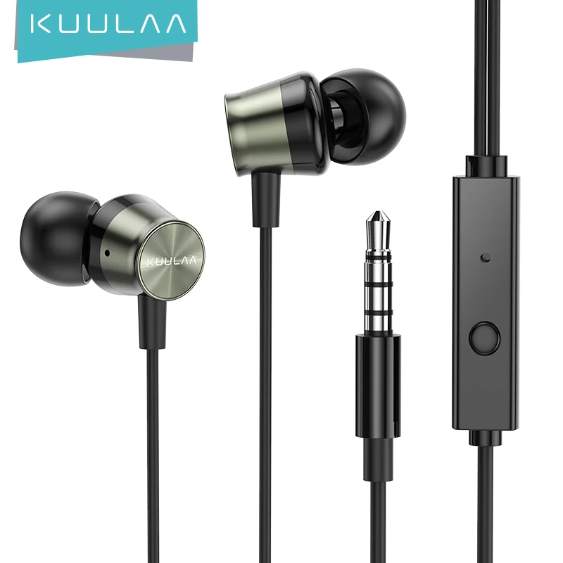 KUULAA Bass Sound Earphone In-Ear Sport Earphones with mic for xiaomi iPhone Samsung Headset fone de ouvido auriculares MP3