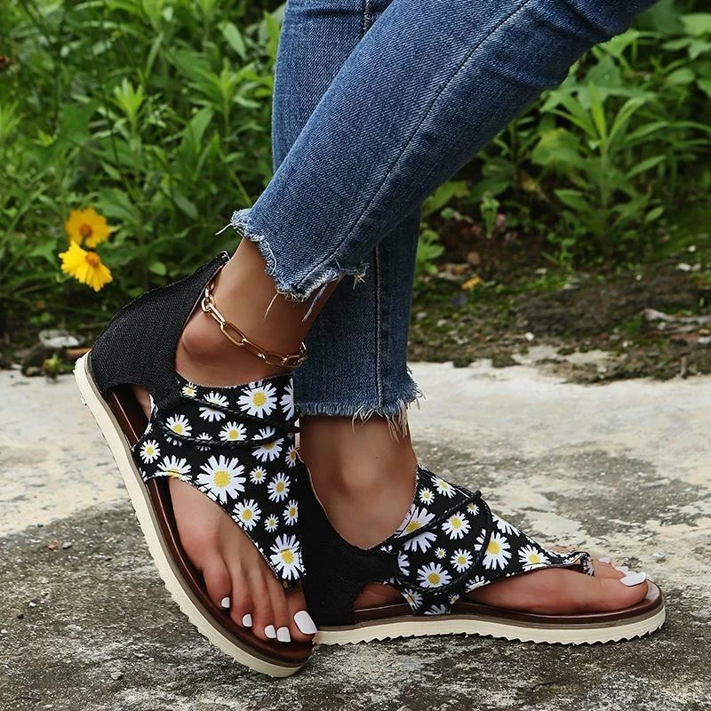 Women Flat Sandals Leopard Snake Print Summer Large Size Beach Leather Sandals Retro Plus Size 43 Gladiator Flip Flops Sandals