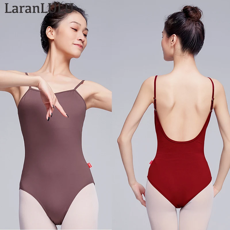 

Adult Ballet Leotard Training Clothes Female Backless Ballet Maillot Gymnastics Clothes Classical Lyrical Dance Costumes Pads