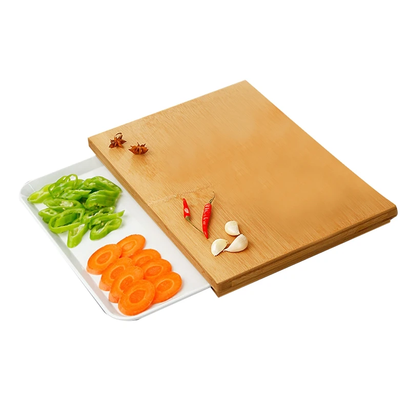 

Расширяемая бамбуковая разделочная доска, набор инструментов с лотками и крышками для кухонного сока, лоток для хранения измельченной еды