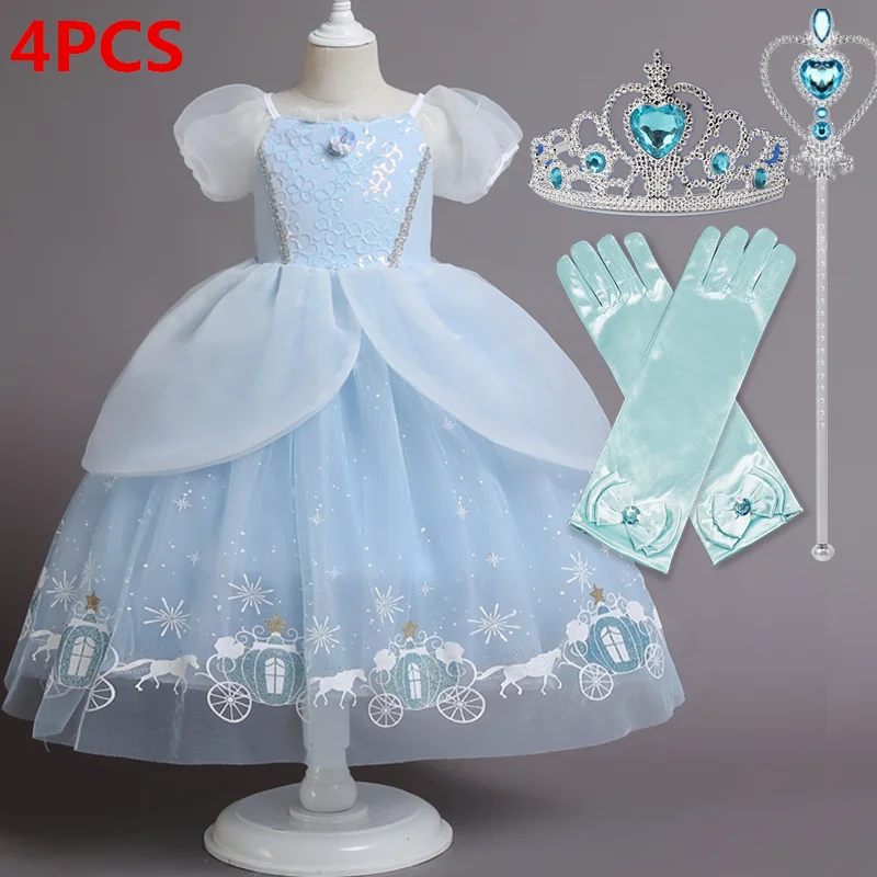 

Princess Girl Disguise Carnival Costumes for Children 3 6 8 Yrs Girls Cosplay Prom Dress Up Party Dress Kids Halloween Clothing