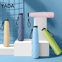 yada 2022 mini pocket parapluie portable for travel rain and sun 5 folding umbrellas parasol for women anti uv umbrella ys220021