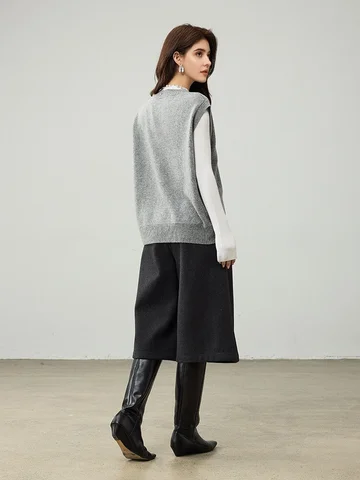 SuyaDream Женские жилеты из мериносовой шерсти оливкового цвета