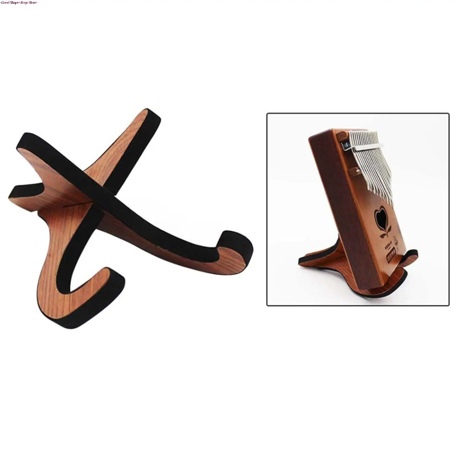 Portable Wooden Thumb Piano Stand Holder Kalimba Bracket for 10-key 17-key