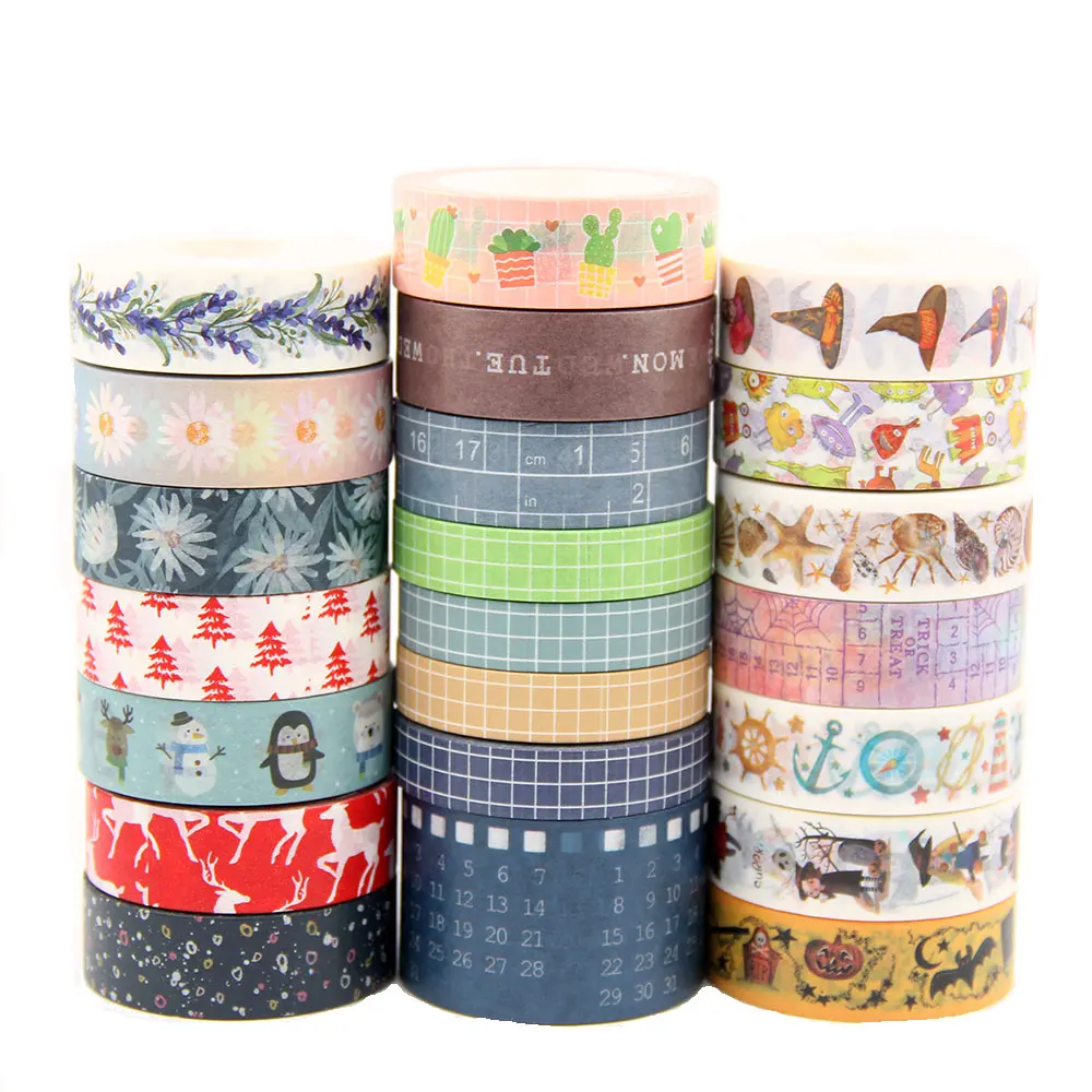 

B256-B288 1Pcs Kawaii Cartoon Decoration Tape Paper Washi Masking Tape Creative Scrapbooking Stationary School Supplies