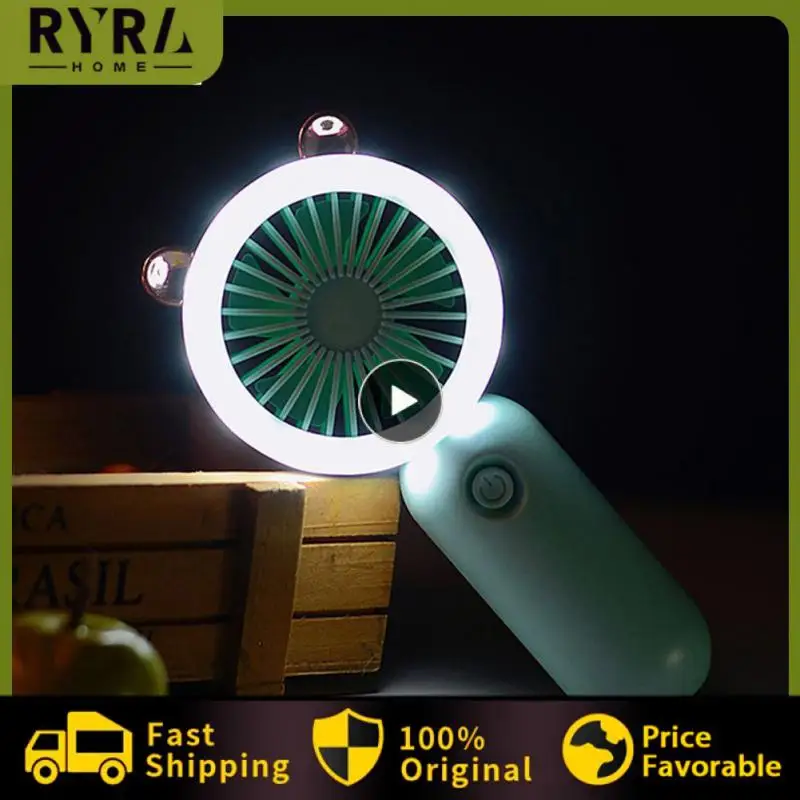 

Portable Handheld Fan Mini Lazy Fan Usb Charge Refrigerator 2-speed Adjustment Refreshing Appliances With Night Light