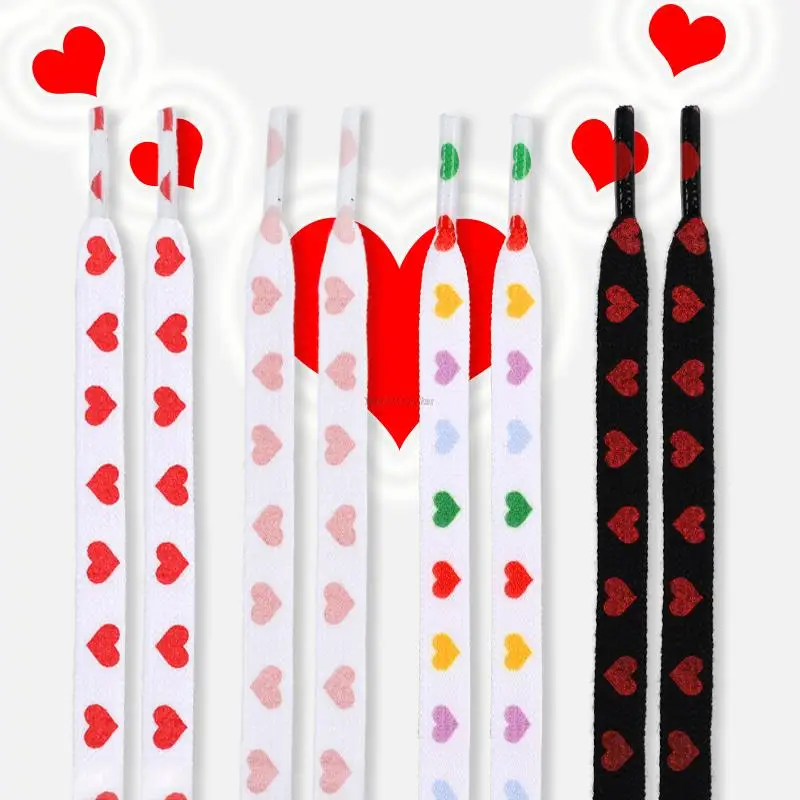 

Fashion Flat Shoelaces Love Heart Shoe laces High-top Canvas Sneaker Shoelace AJ/AF1 Laces Shoe Strings 100/120/140/160/180CM