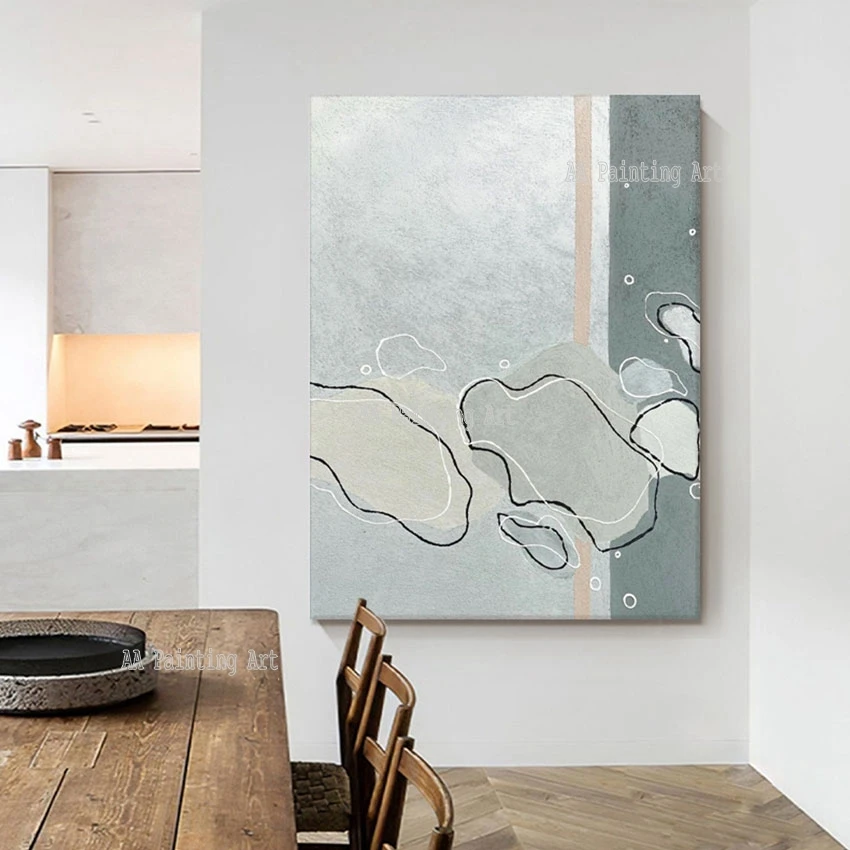 

Скандинавский стиль, Пляжный Пейзаж, масло, искусство на холсте, без рамки, украшение для отеля, крыльцо, картина, текстура, акриловое искусс...