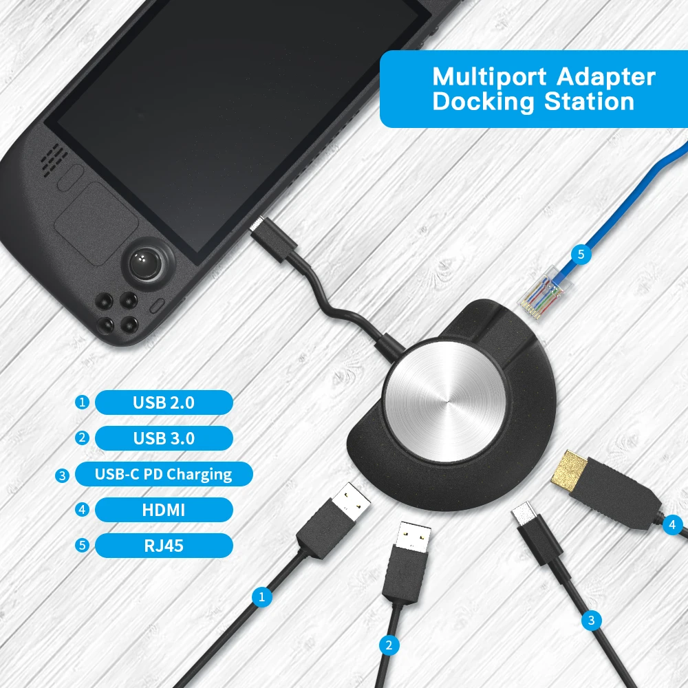 

Mutiport Adapter TV projector Converter Compatible with Steam Deck/Switch OLED/Switch Support usb/RJ45/HDMI-Compatible