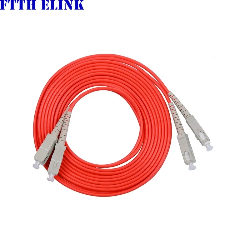 20pcs SC UPC TO SC UPC fiber optic patch cords duplex multimode 3.0mm 62.5/125um cable optical fibre jumper free shipping ELINK
