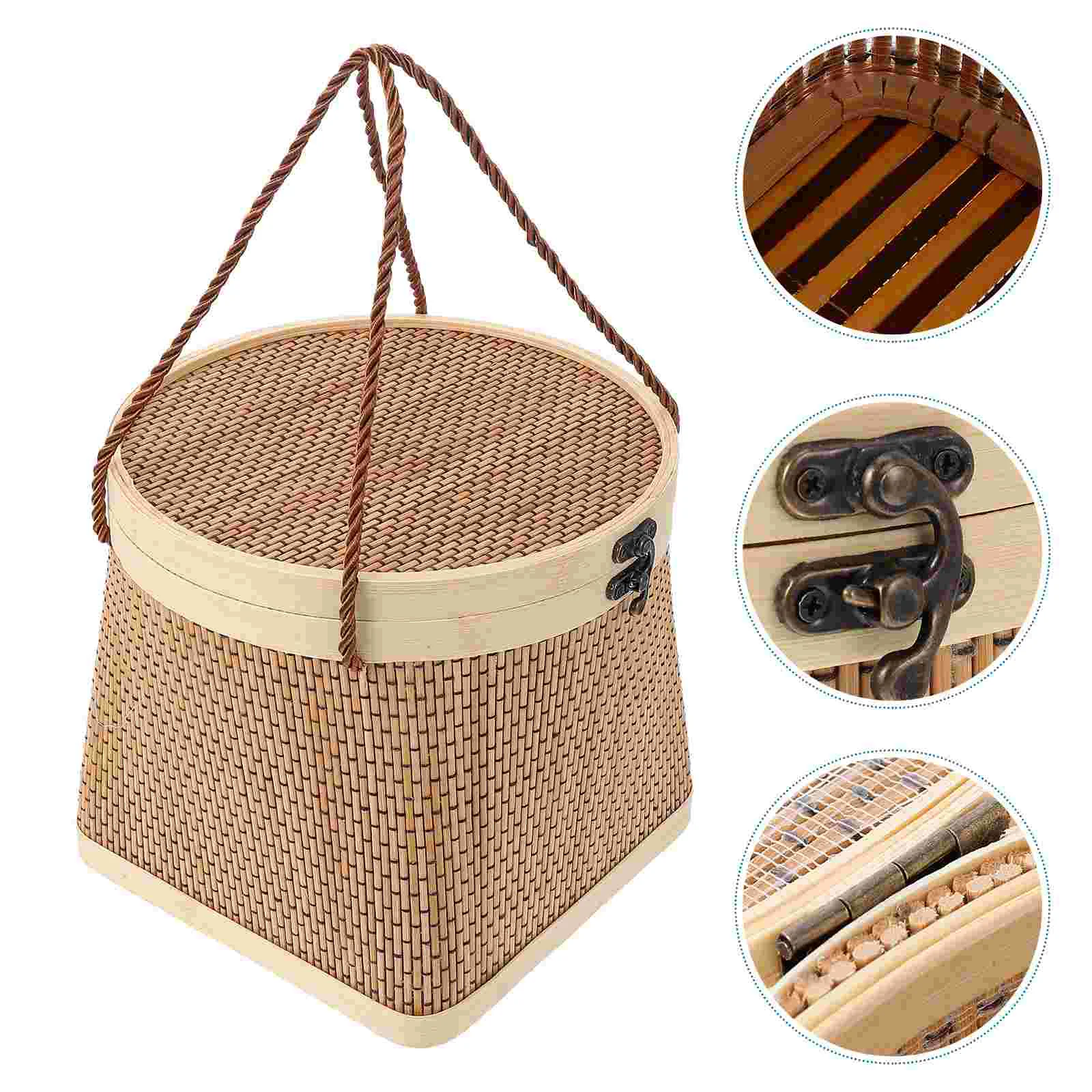 

Basket Storage Woven Baskets Eggs Seagrass Seaweed Binswicker Fruit Serving Holder Rattan Kitchen Gift Lids Hand Round Bin