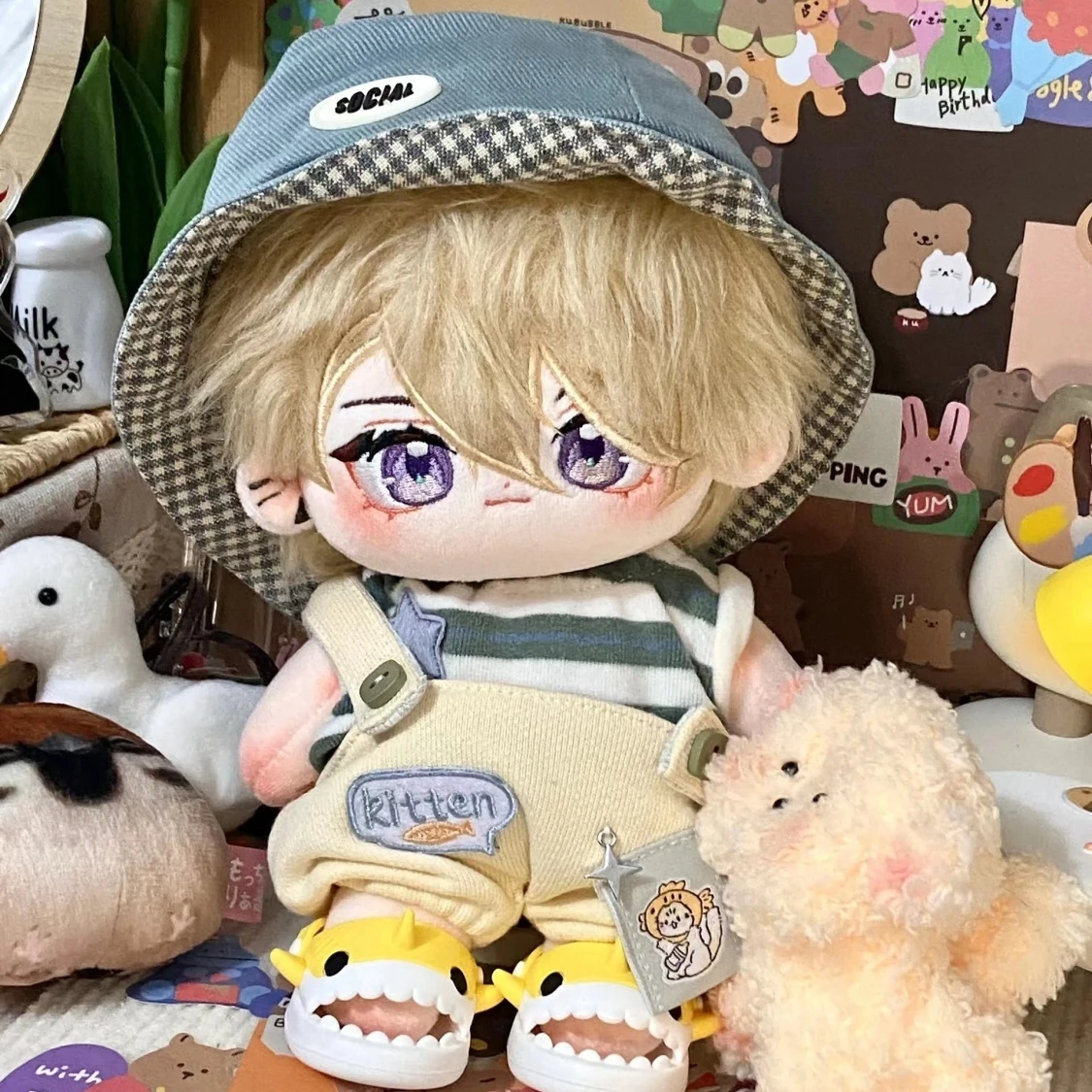 

Cute Monster No Attribute Yellow Hair Cosplay Plush Stuffed Doll Body Dress UP Cotton Plushie Pillow Mascot Xmas Gift 20cm