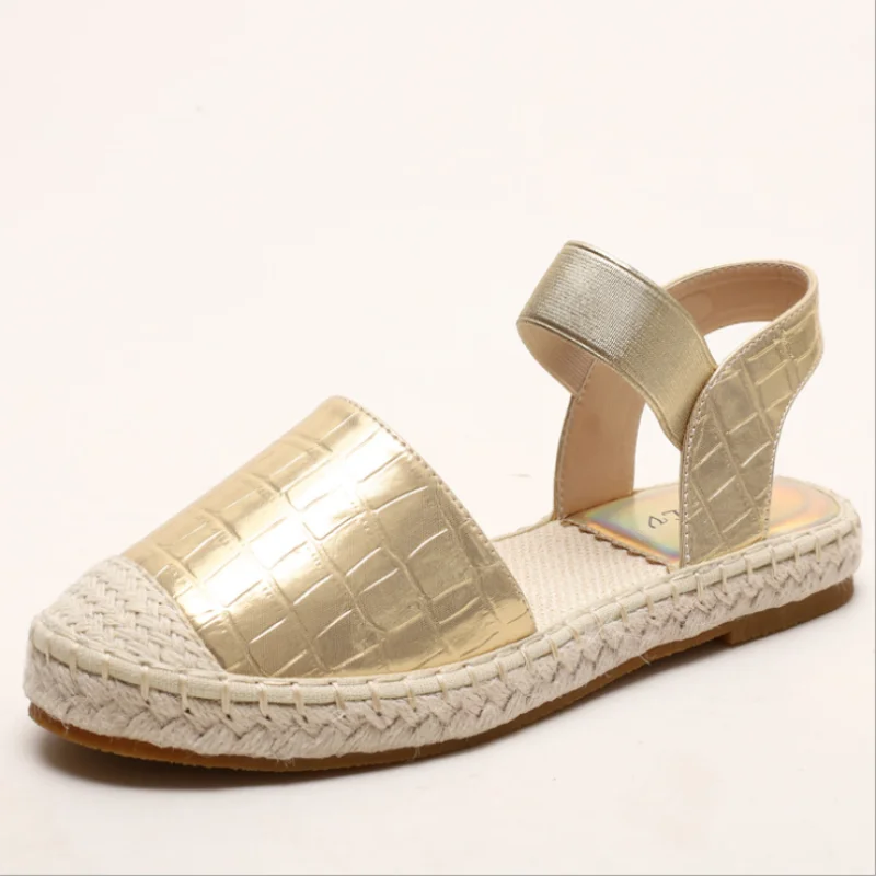 Fisherman Women's Outer Wear Sandals Summer Woman Soft-soled Straw One-step Flat Shoes