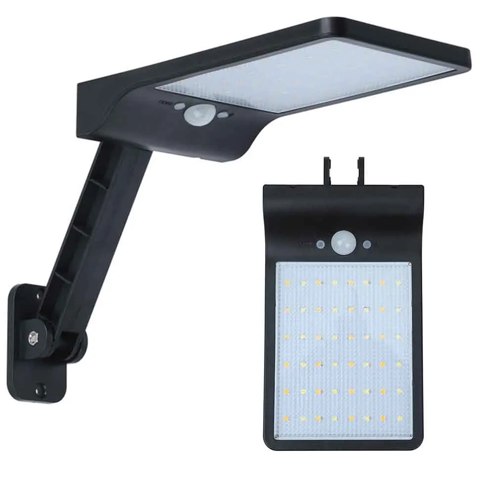 

Yard Security Outdoor Street Pathway Solar Wall Light 48 50LED Garden Warehouse Adjustable Brightness Patio Motion Sensor