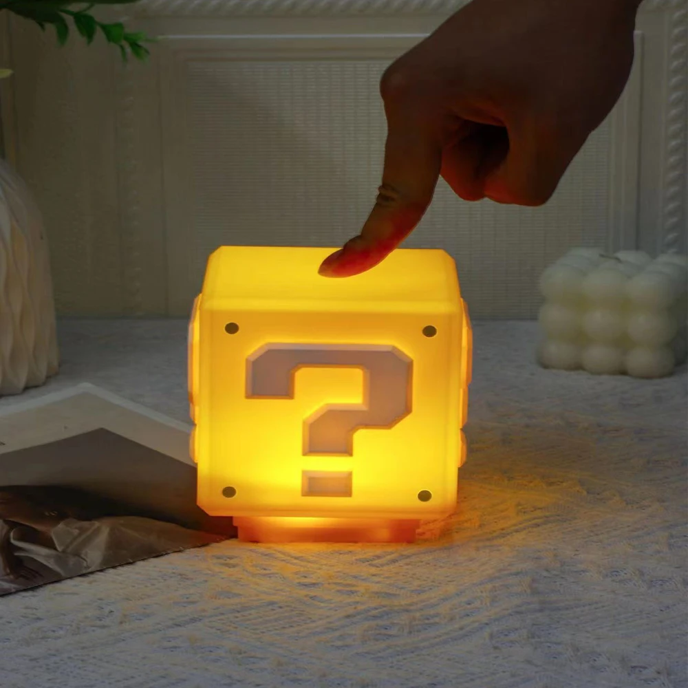 

LED block light with sound button light question mark light Star nightlight Desktop decoration Bedside light Children's gift