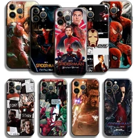 avengers iron man spiderman for apple iphone 13 12 11 pro max mini x xr xs max se 5 5s 6 6s 7 8 plus phone case silicone cover