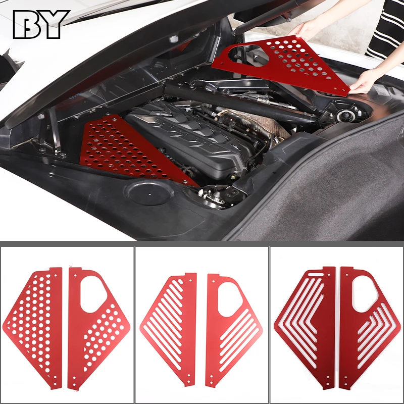 

For Chevrolet Corvette C8 2020-2023 Car Engine Compartment Tilt Rod Side Flap Aluminum Alloy Interior Accessories 2Pcs