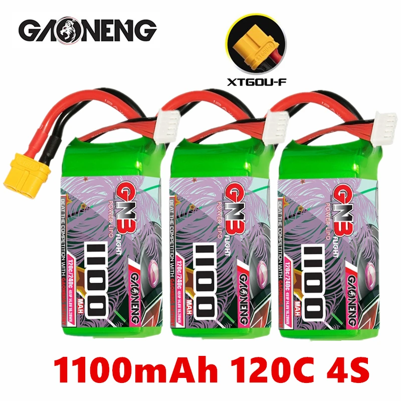 

GNB 4S 14.8V 1100mAh Lipo Battery For FPV Racing Drone RC Quadcopter Helicopter Parts Rechargeable With XT60 Plug 14.8V Battery