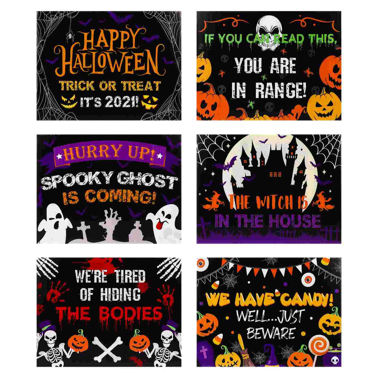 

ABOOFAN 6 шт. ярдовый знак для подарка или трюка украшения для вечерние 2021 уличный декор для газона с 12 шт. стоек