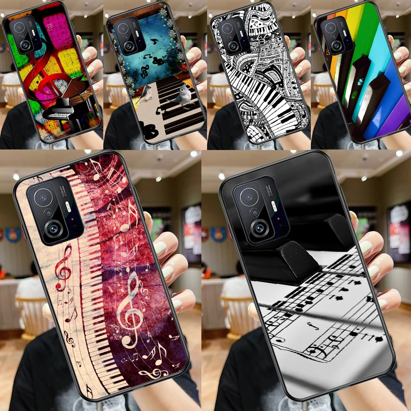 Чехол для музыкального пианино с клавишами для POCO F3 M3 M4 X3 GT X4 Pro назад крышка Xiaomi 11T 9T 10T Mi 11 Lite on.