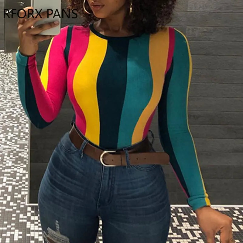 

Женские шикарные строгие облегающие базовые блузки больших размеров в полоску на весну и осень, топы