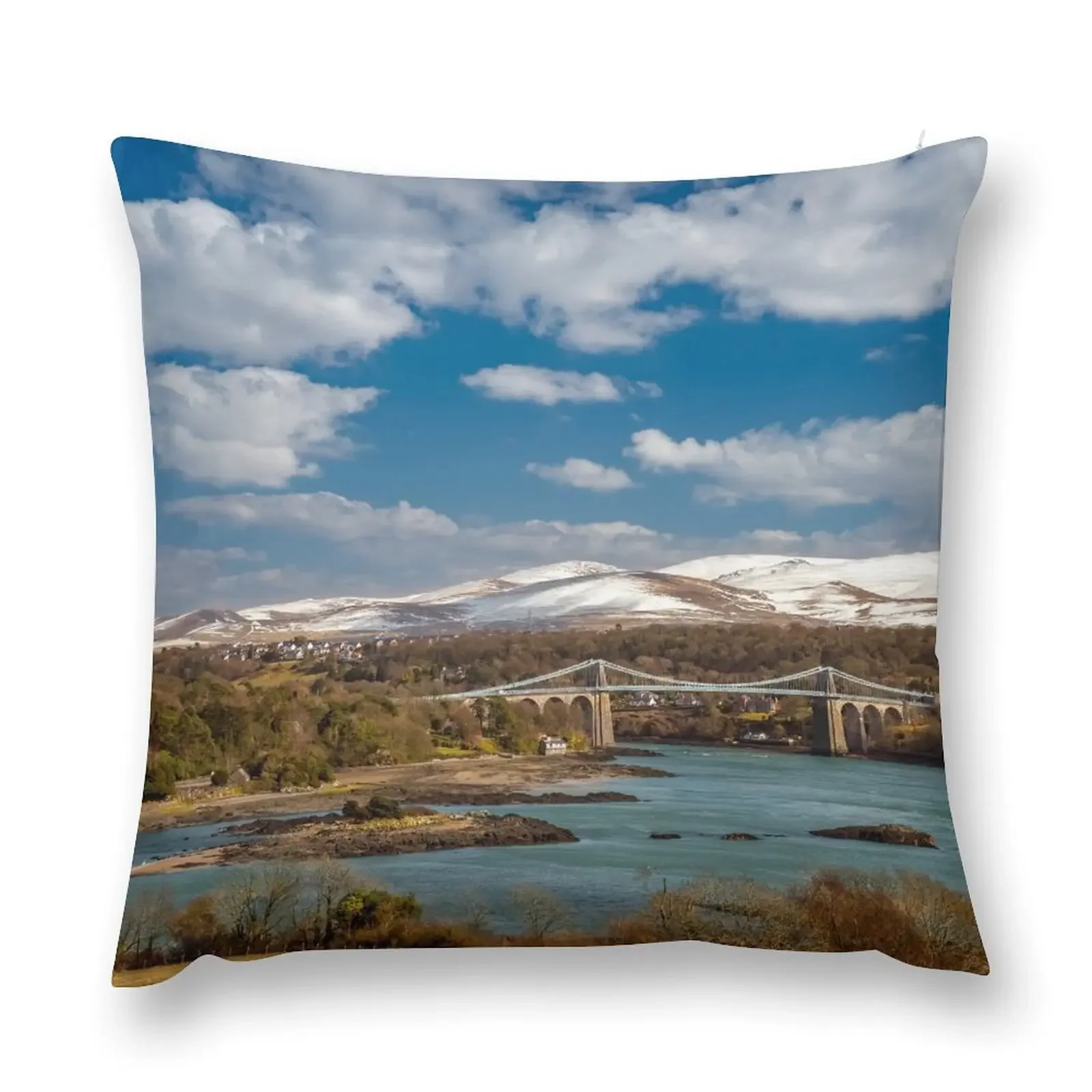 Menai Bridge Snowdon Anglesey Декоративная подушка Новый год осеннее украшение наволочка
