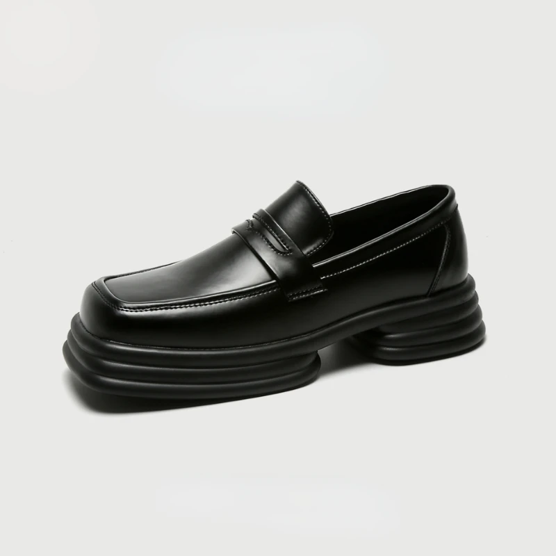 Мужские кожаные повседневные туфли, модные туфли на платформе, Роскошные туфли дерби, черные туфли, мужские кожаные оригинальные туфли