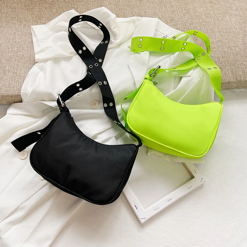 

Женская сумка-мессенджер, однотонная женская сумка на плечо, Повседневная нейлоновая модная сумка 2020, модная трендовая женская сумка на пле...