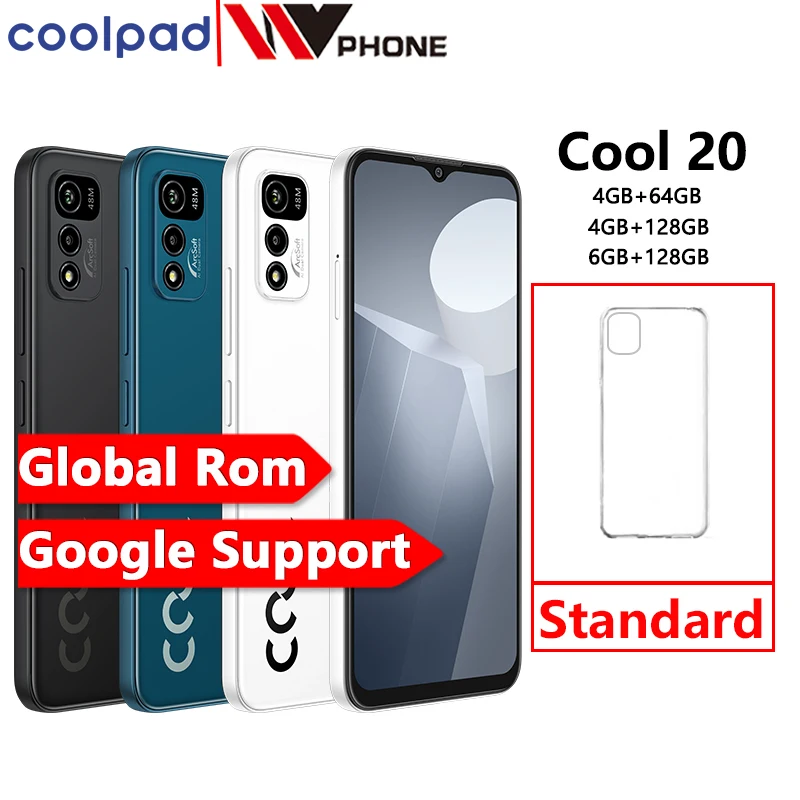 Coolpad Cool 20 Global ROM Smartphone Helio G80 Octa Core 4GB 64GB 128GB 48MP Triple Camera 6.5'' Full Display 4500mAh Battery
