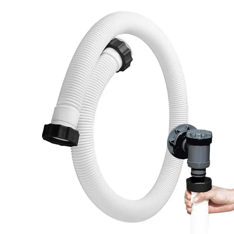 

Swimming Pool Hose 59 Inch Pool Drain Hose Knob Design Long-lasting Use Long White Above Ground Pool Flex Connection Hose Filter